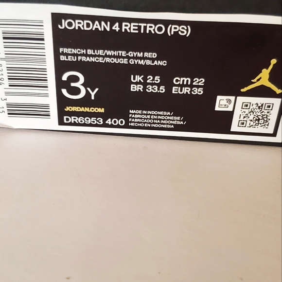 Nike Air Jordan 4 Retro Messy room French Blue Gym Red|Size:3Y - Picture 12 of 13